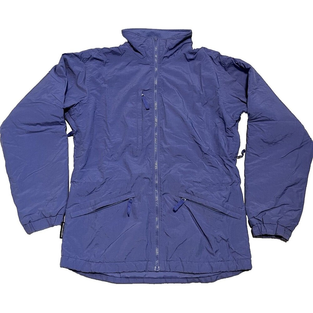 VTG Columbia Womens S Blue Purple Full Zip Fleece Interchange Jacket Coat Warm